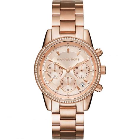 michael kors dames horloge mk 6077|Women's Rose Gold Michael Kors Ritz Chronograph Watch .